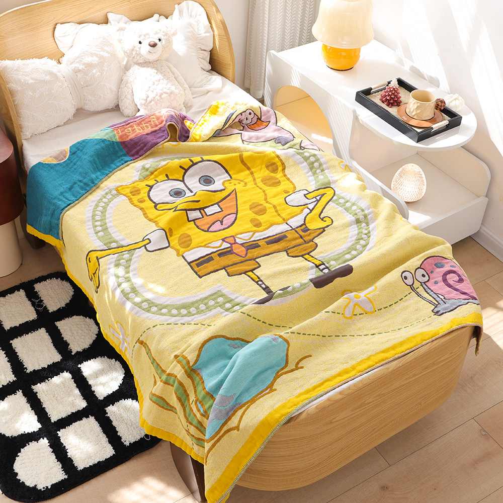 100%纯棉纱布儿童盖毯可爱卡通宝宝专用毛巾被柔软亲肤吸汗休闲毯,床上用品,休闲毯/毛毯/绒毯,淘宝优惠券,粉丝福利购,淘宝优惠卷