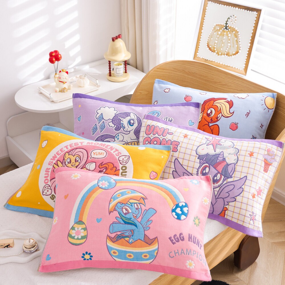 小马宝莉儿童纯棉纱布枕巾亲肤软