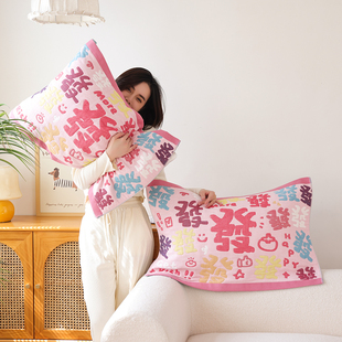八层纯棉纱布枕巾一对装高档卡通可爱柔软防滑全棉加厚枕头巾盖巾