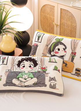 八层加厚儿童纯棉面料纱布枕巾40*60卡通幼儿园宝宝枕头全棉盖巾