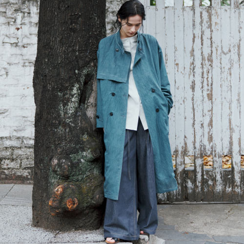 Fist to Fist 限量款 砂洗做旧 皱感肌理腰带风衣FW0043