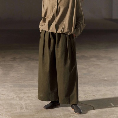 FisttoFist风琴褶天丝混纺长裤