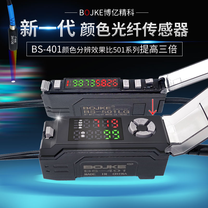 BS-401 BS-501LG RGB分色光纖顏色傳感器器色標光電開關感應電眼