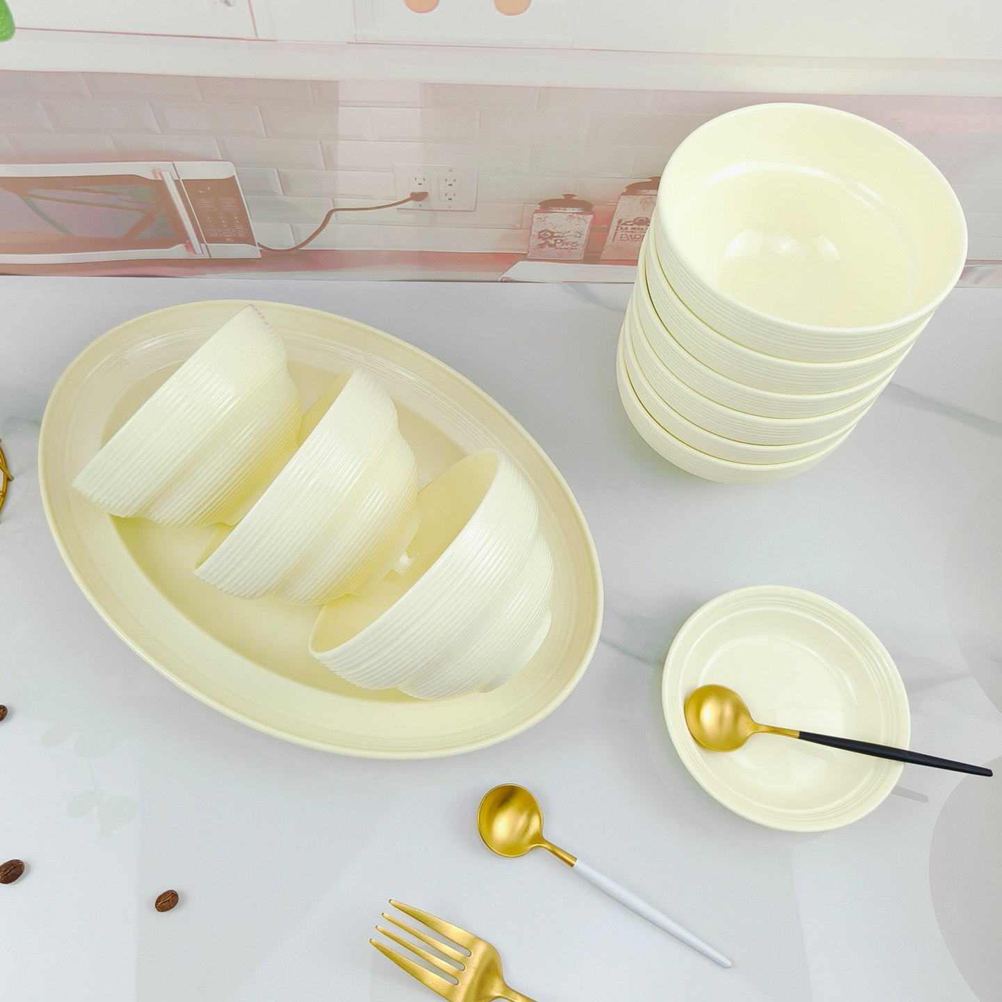 景德镇特别漂亮的碗家用2026新款高颜值好看陶瓷米饭碗吃饭奶油风,餐饮具,碗,淘宝优惠券,粉丝福利购,淘宝优惠卷