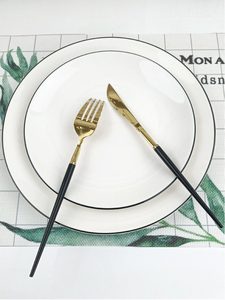 Steak plate Italian pasta plate Western plate Steak knife and fork plate set Household breakfast plate White children