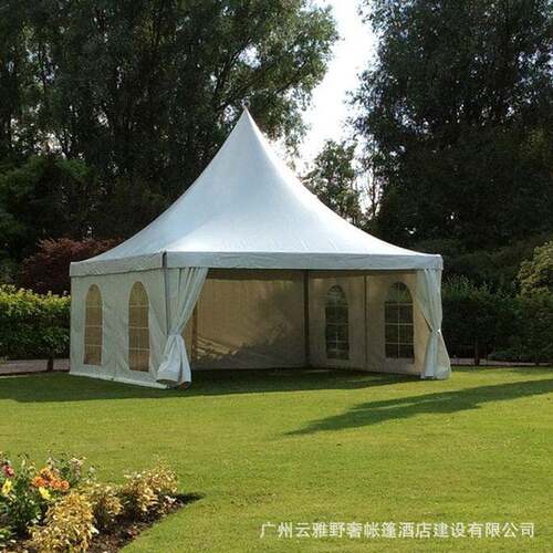 郊外农家乐篷房铝合金尖顶帐篷3x3m.7x7m.8x8m白色PVC遮阳棚安装