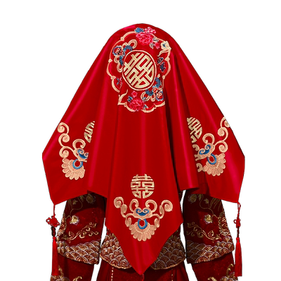 新娘红盖头2025新款结婚秀禾头纱