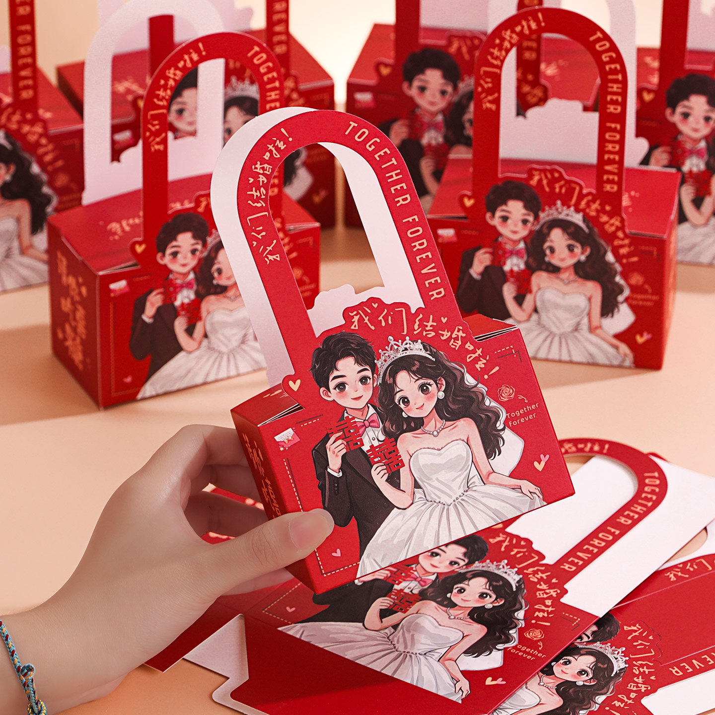 结婚喜糖盒子2025新款订婚礼伴手礼盒空盒大号手提回礼糖果包装盒