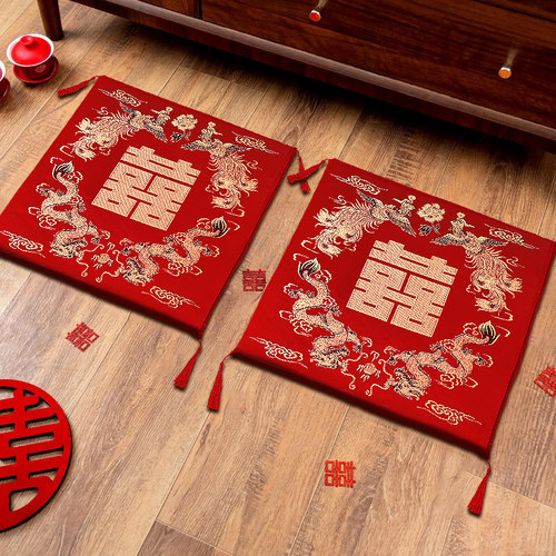 结婚跪垫抱枕套装婚礼敬茶喜垫子