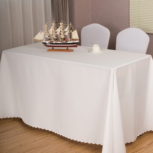 长方形桌布定制酒店会议室办公活动展会签到纯色白色红色台布布艺