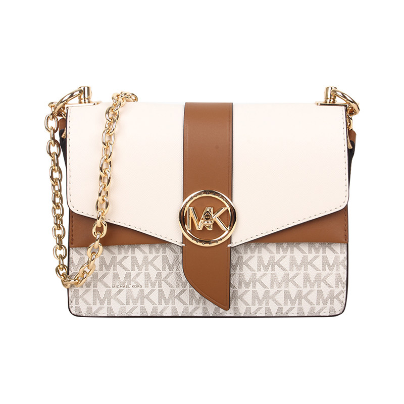 MK女包迈克.科尔斯 MICHAEL KORS牛皮小方包斜挎包白色32S1GGRC0B
