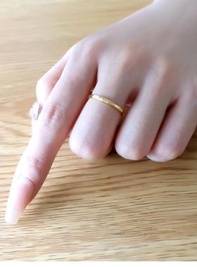 ins金色简约超闪几何切面戒指