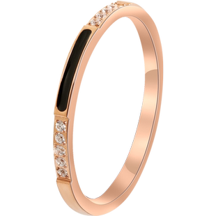 冷淡风带钻戒指女小众设计钛钢18k玫瑰金食指ins潮网红尾戒小指环