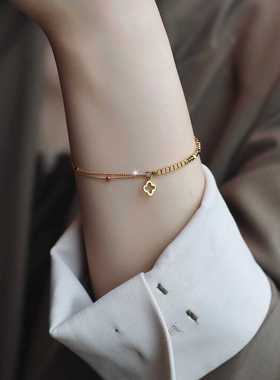 新款方糖手链闺蜜女款小众设计高级感不掉色方珠手串时尚百搭送礼