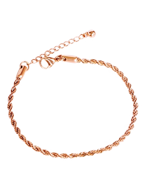 18k麻花ins小众玫瑰金轻精致手链