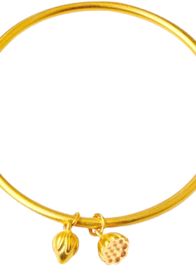 古法素圈沙金手镯ins潮不掉色