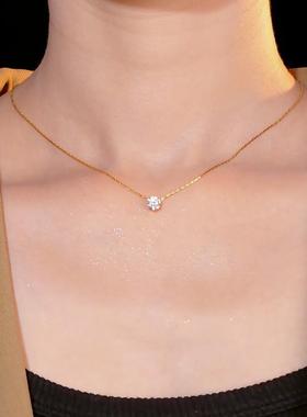 新款单钻六爪钛钢锁骨链