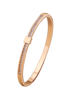 钛钢镶钻ins小众风网红精致手镯