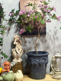 小花农 手压红陶粗陶复古柠檬花盆 25*28.5三角梅月季绣球花盆