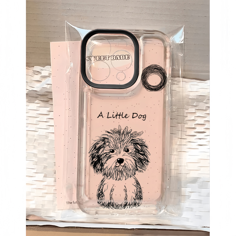 可爱炸毛小狗适用苹果15/14pro手机壳新款华为Pura70Ultra透明卡通mate60iPhone13promax软壳OPPO小米vivos18