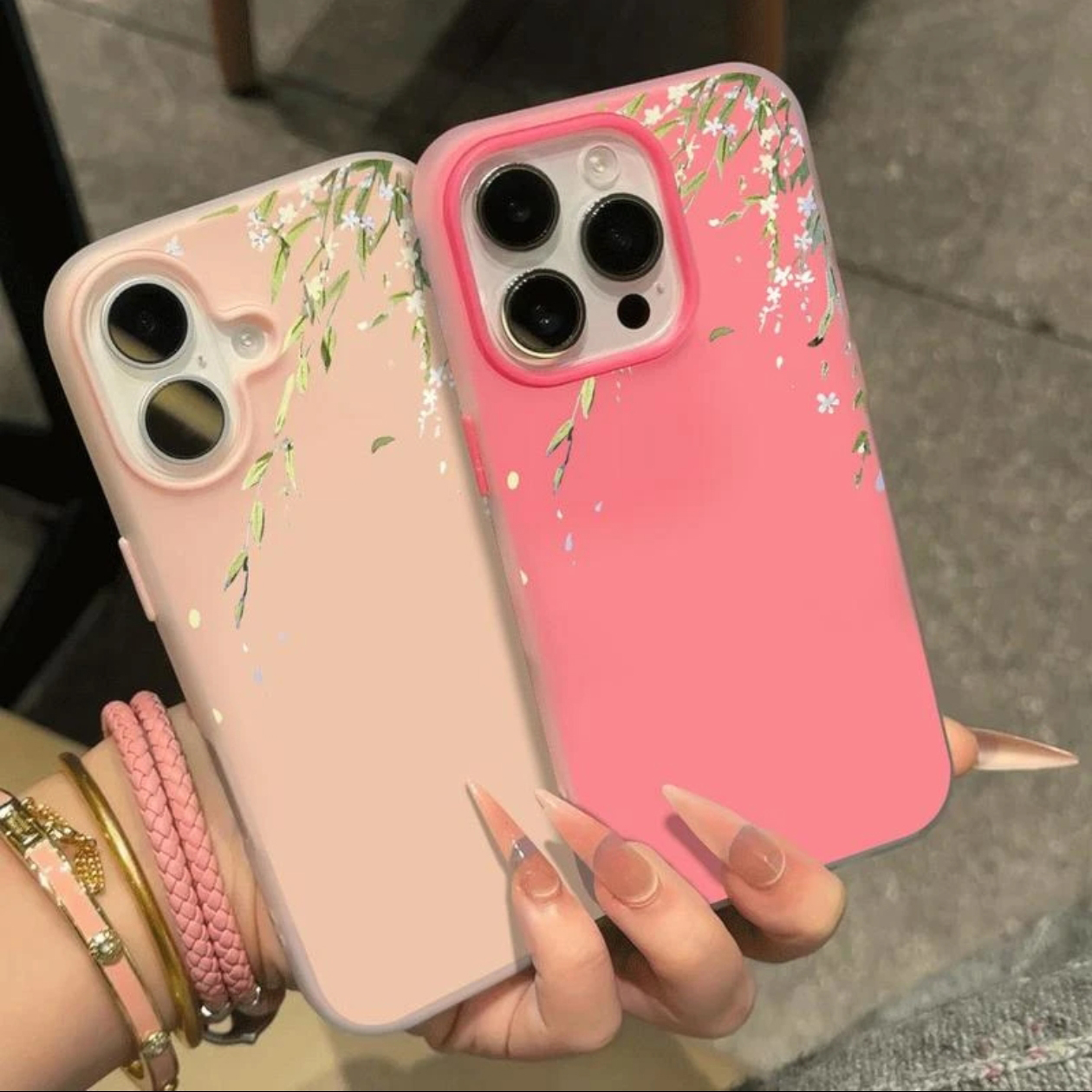 柳枝开花果冻壳新款适用苹果16Pro手机壳iPhone14max11小米15华为mate60P70reno13荣耀200K50nova12vivox100