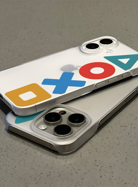 PS手柄经典符号适用苹果15promax手机壳16pro华为mate70新款pura70磨砂PC小米14OPPOReno13硬vivos20x200超火