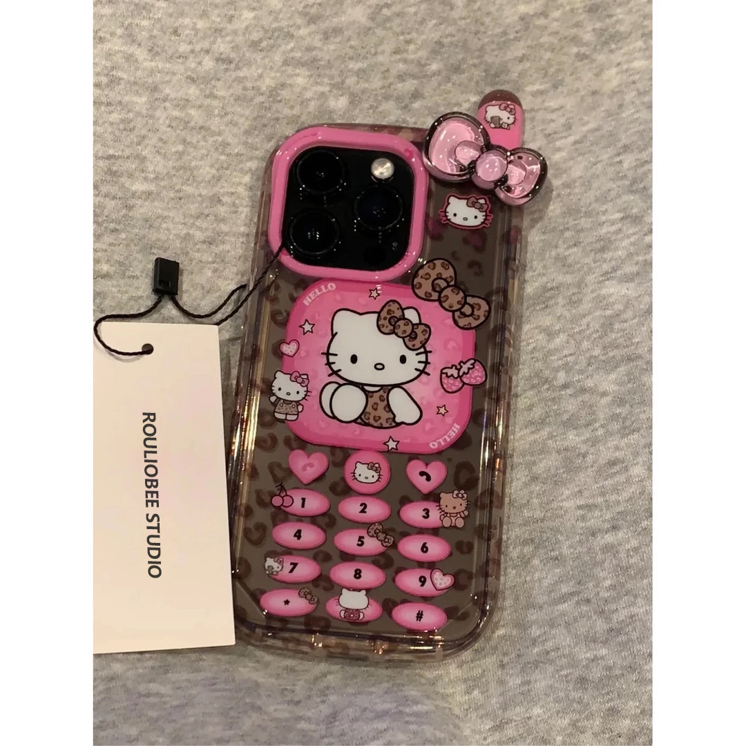 日韩可爱ins少女心粉豹纹猫咪适用苹果iphone16promax手机壳15promax大哥大14pro防摔13保护套16pro新款15潮