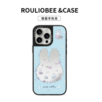 聯(lián)名碎花愛心兔iphone16ProMax手機(jī)殼適用蘋果15plus新款13por防摔11全包12套14可愛XR網(wǎng)紅女pro潮牌鏡面卡通