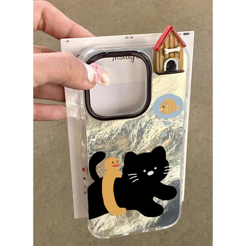 黑猫小屋适用苹果16pro手机壳iPhone15max14plus华为mate60立体小米13Reno10S18nova12p70荣耀90k50note11s19