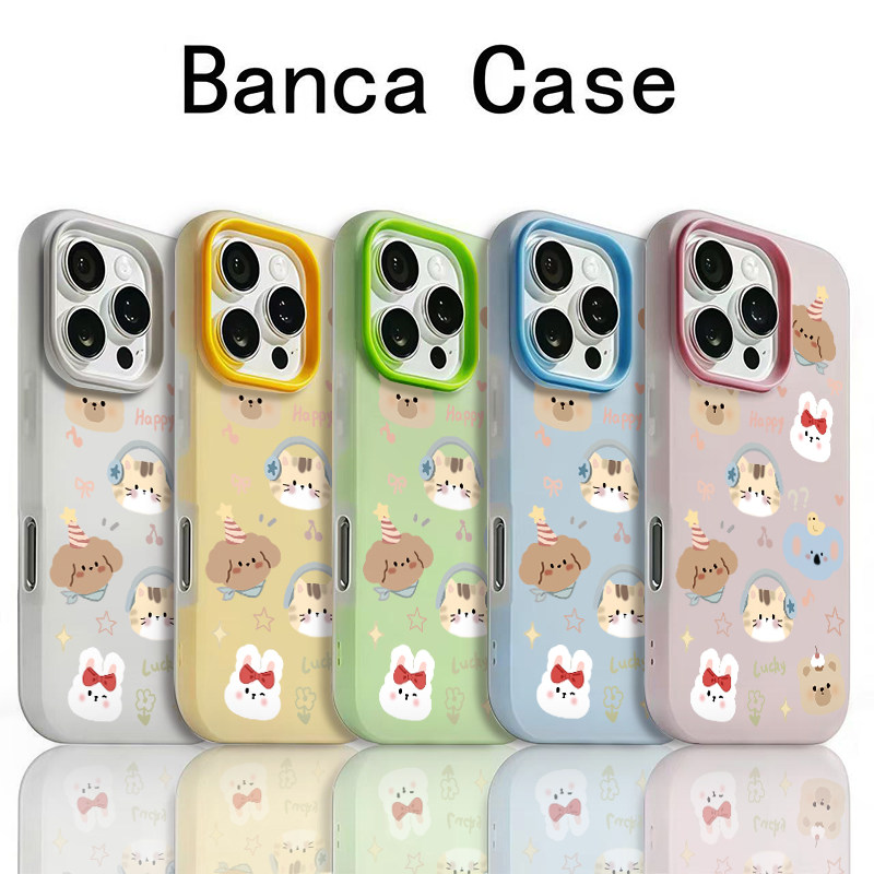 耳机小猫动物适用苹果16promax肤感手机壳iPhone15二合一华为pura70可爱mate60卡通小米14不撞款13/12保护套