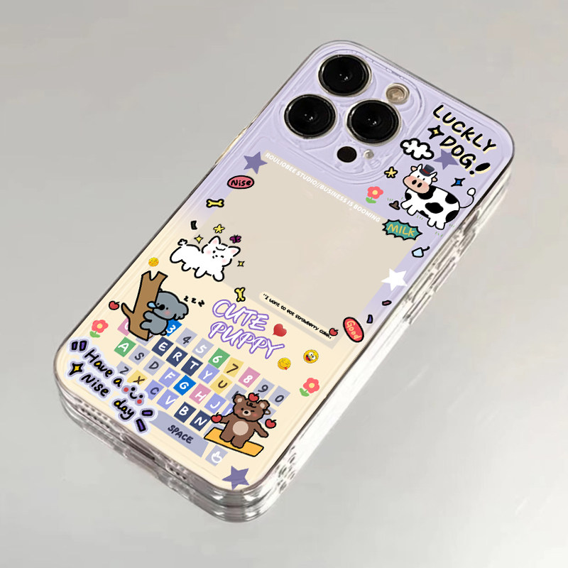 可放照片动物键盘手机壳适用苹果15/14pro华为mate60红米k70卡通iPhone13promax透明OPPO小米14vivos18保护套