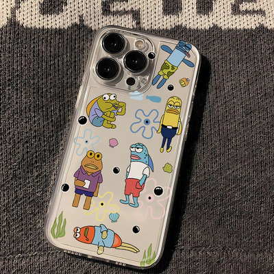 比奇堡居民适用苹果16手机壳iPhone17promax新款opporeno14小米15华为Pura80透明vivox200红米K70荣耀Magic6