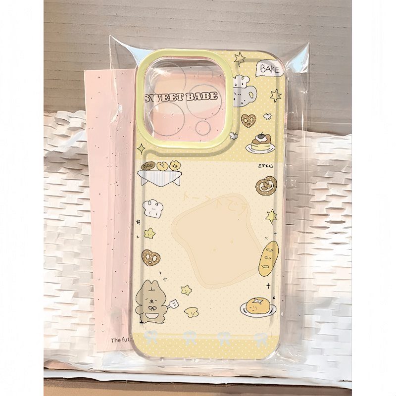黄油吐司面包适用苹果17promax手机壳iPhone16pro卡通reno14小米15华为Pura80pro软套vivox200红米K80荣耀400