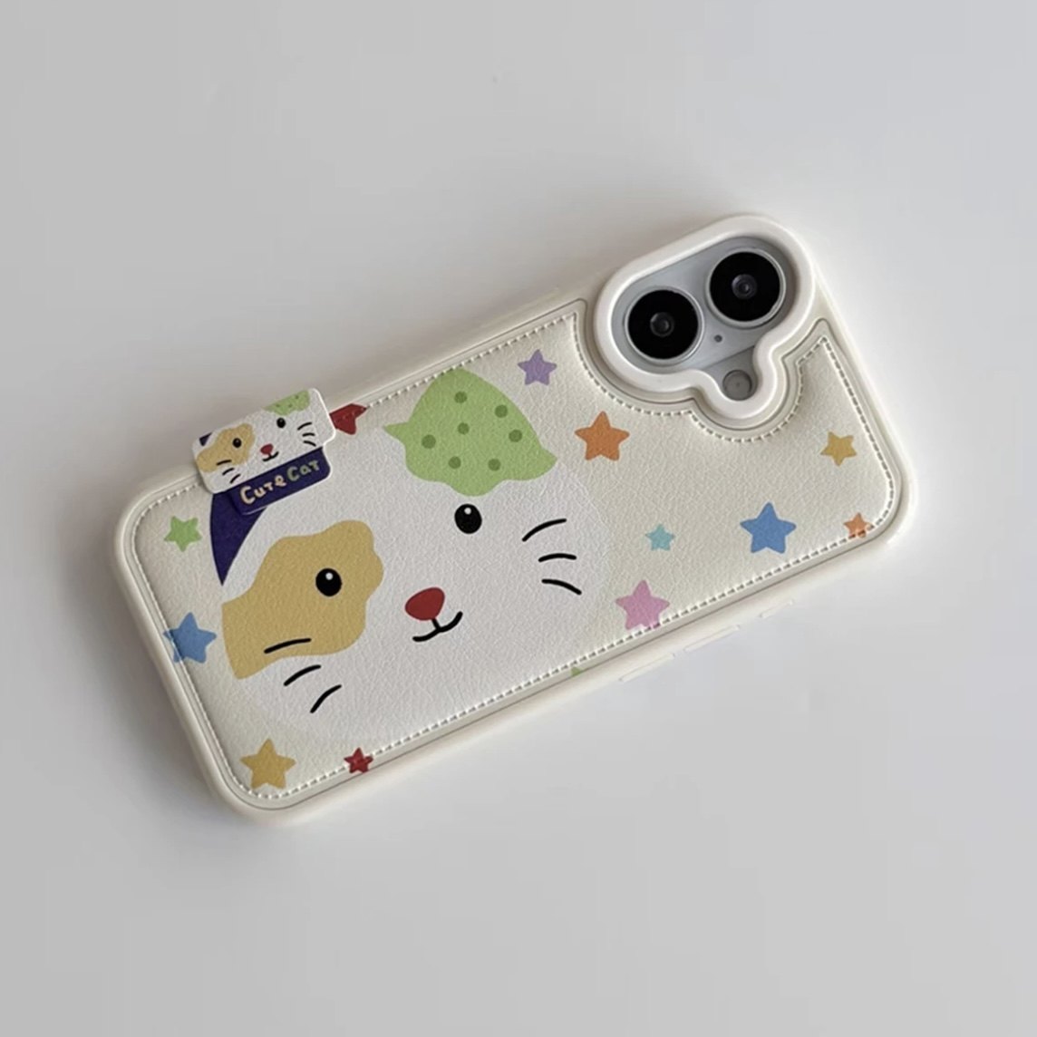 可爱星星棉花小猫咪适用苹果17手机壳iPhone17Promax新款16高级感15保护套13硅胶防摔全包创意女款仿皮软壳薄