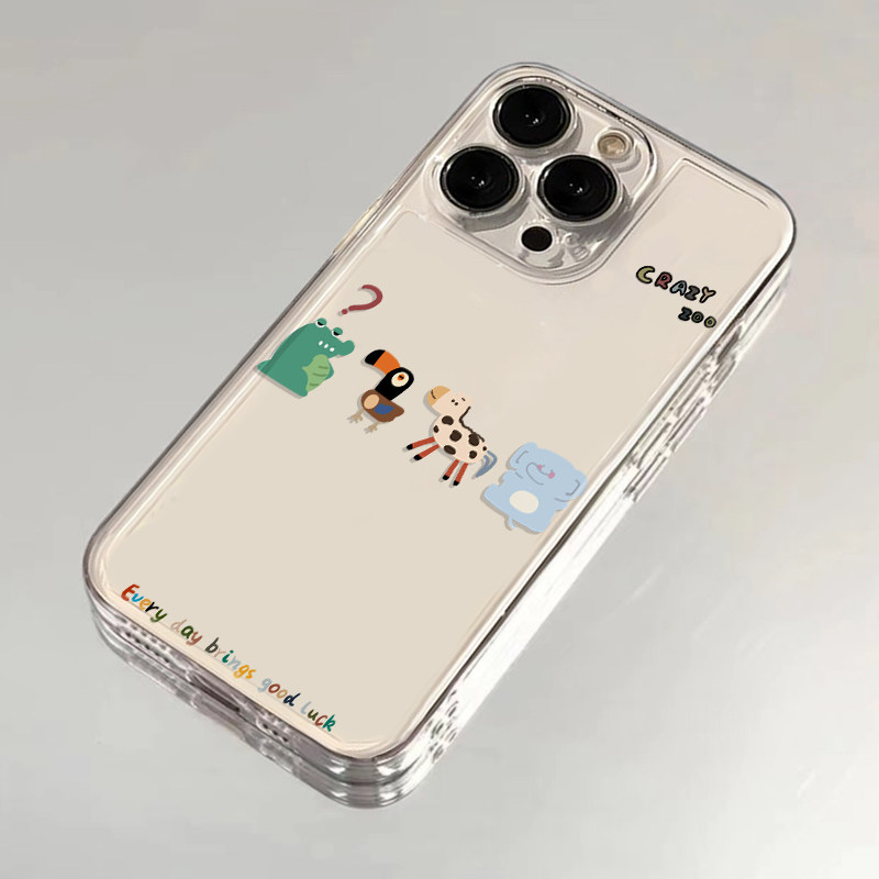 四只小动物适用苹果16promax手机壳iPhone14华为mate70新款Pura70荣耀300趣味卡通Reno13女小米15vivos20软套