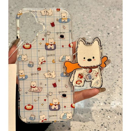 摇摇乐小狗适用苹果16promax手机壳iphone15新款mate60支架13防摔s19小米14华为pura70软壳vivopporeno12荣耀