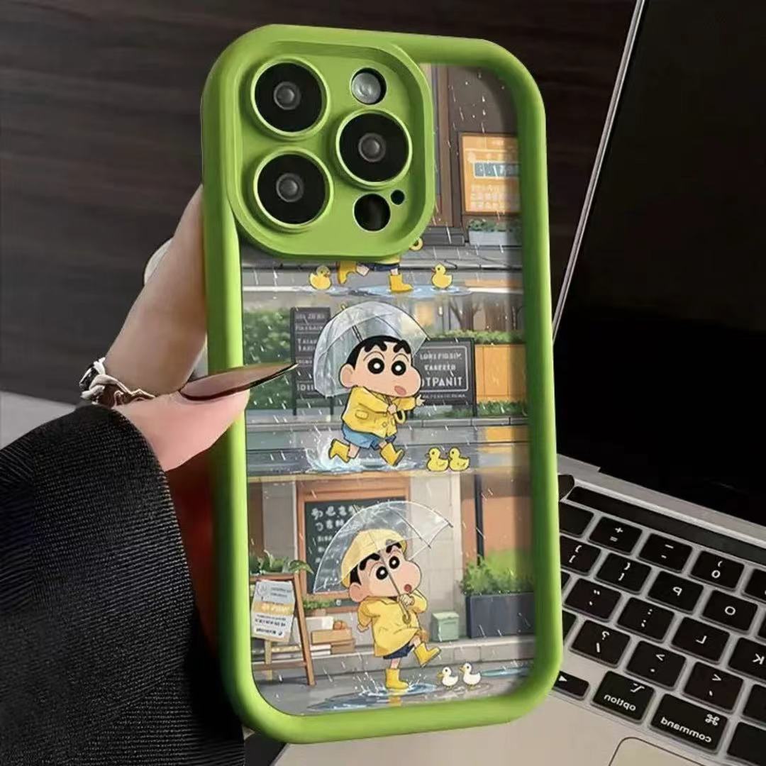 赶鸭雨衣小新糖果阶梯适用苹果17promax手机壳iPhone13软硅胶/14p卡通个性15/12全包小众16pro防摔高级保护套