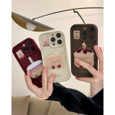 韩系可爱卡通j家小蛋糕适用苹果16promax手机壳iphone13新款14简约全包15女15promax硅胶16pro创意软xr手机壳