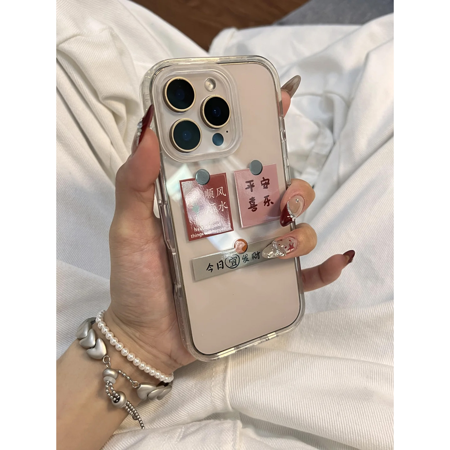 平安喜乐标签适用适用iphone16promax简约苹果14/13/12/11手机壳文字华为mate70oppovivo荣耀小米15红米k80套