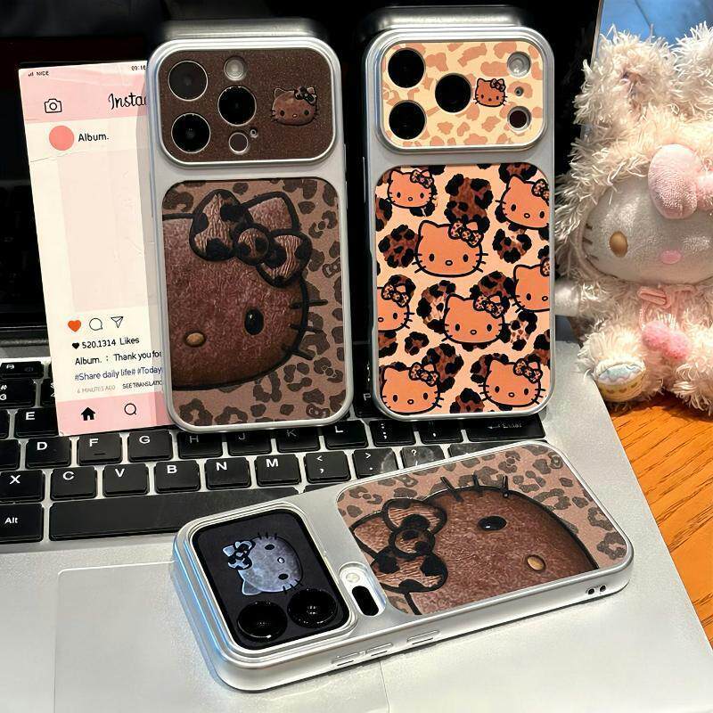 ins秋冬豹纹猫咪适用iPhone18Promax手机壳苹果1715红米K90Reno16小米17Pura90S50华为MATE8070荣耀600fixnx9