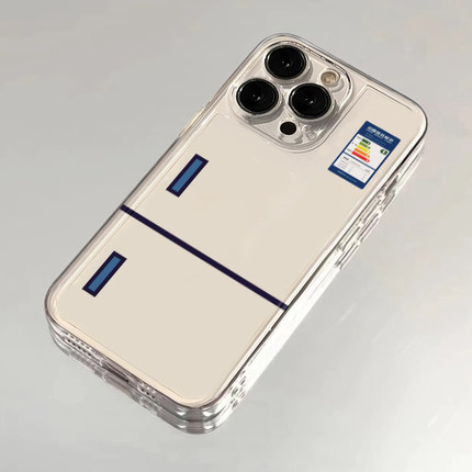 适用iphone15promax趣味夏日冰箱手机壳苹果13/14/12/11保护套xr华为p70透明全包x100小米防摔oppoa95红米k60