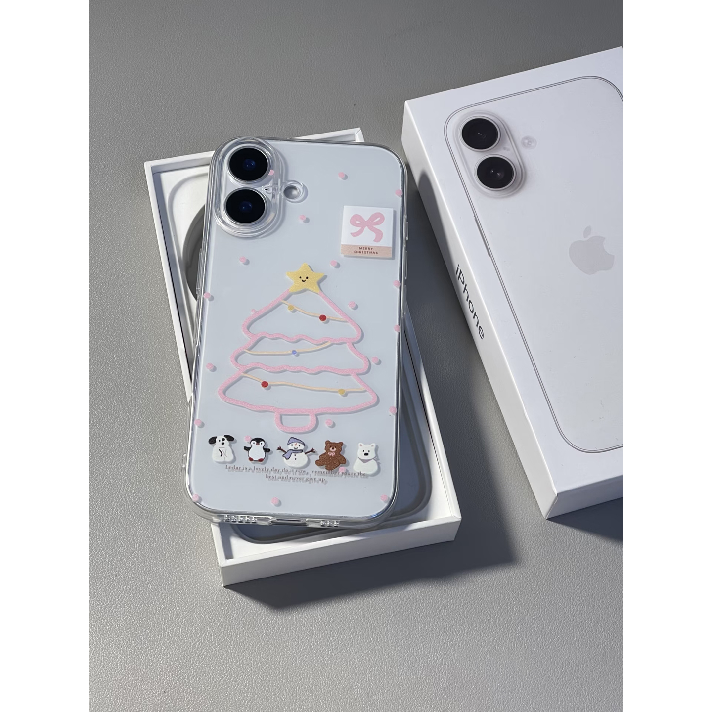 圣诞树雪人小动物适用苹果17promax手机壳iPhone16pro小米15reno14华为Pura80保护套vivox200红米K80荣耀400