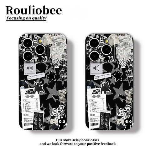 个性像素黑猫光面菲林适用苹果16e手机壳iPhone15promax华为mate70小米14vivoppo荣耀400nova13sReno12findx8