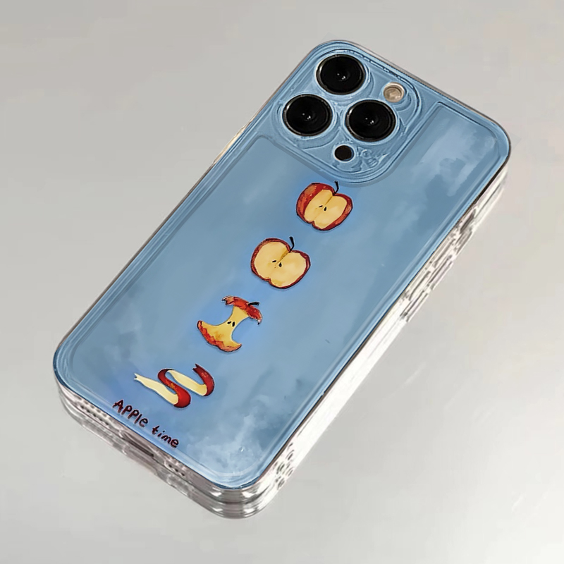 削苹果吃苹果适用iphone16promax趣味手机壳苹果13透明14华为mate70pro卡通vivox200小米15oppo保护套红米k80