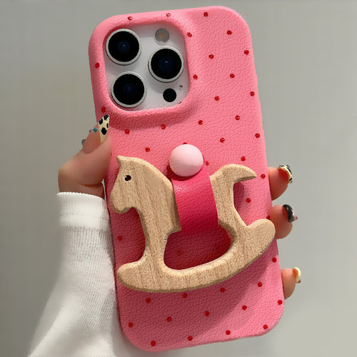 超好看可爱童年木马指环扣适用苹果16promax手机壳iPhone15新款14个性创意15pro防摔外壳16卡通男女款华为p70