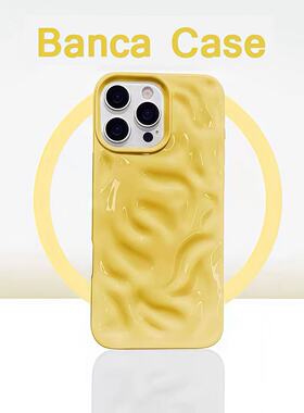 简约纯色褶皱适用16/15promax苹果16pro手机壳14软壳13pro透明12/11陨石纹荣耀400华为pura80promate70保护套