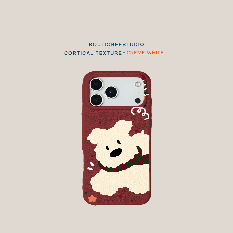 秋冬圣诞围巾小狗适用iPhone17PROMAX手机壳苹果16华为mate70nova14小米17P80reno15Findx9红米K90荣耀300s20