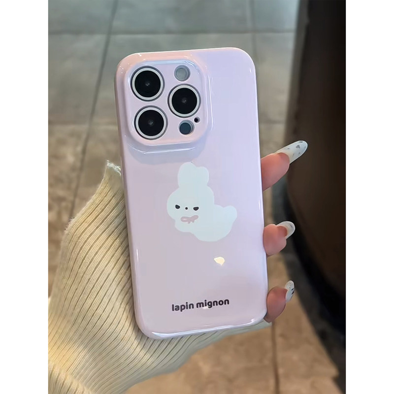 软萌甜妹粉粉兔子适用苹果16手机壳iPhone15/14PROMAX新款荣耀X70I情侣华为NOVA13卡通P70防摔S20小米RENO14