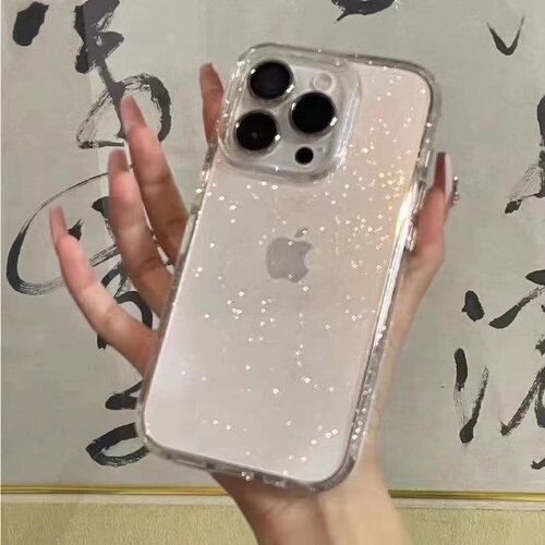 高级星空闪粉硅胶苹果女神气质