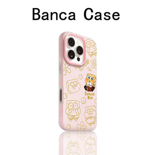 喝奶茶海绵宝宝适用iPhone15pro苹果16promax手机壳ip17Pro新款13卡通可爱12防摔11二合一果冻14promax保护套